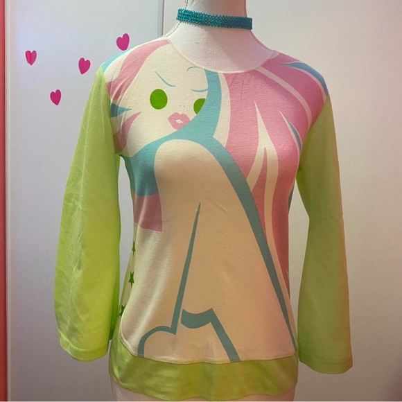 Custo Barcelona Tops - 90s Y2K Custo Barcelona Pop Art Face Shirt